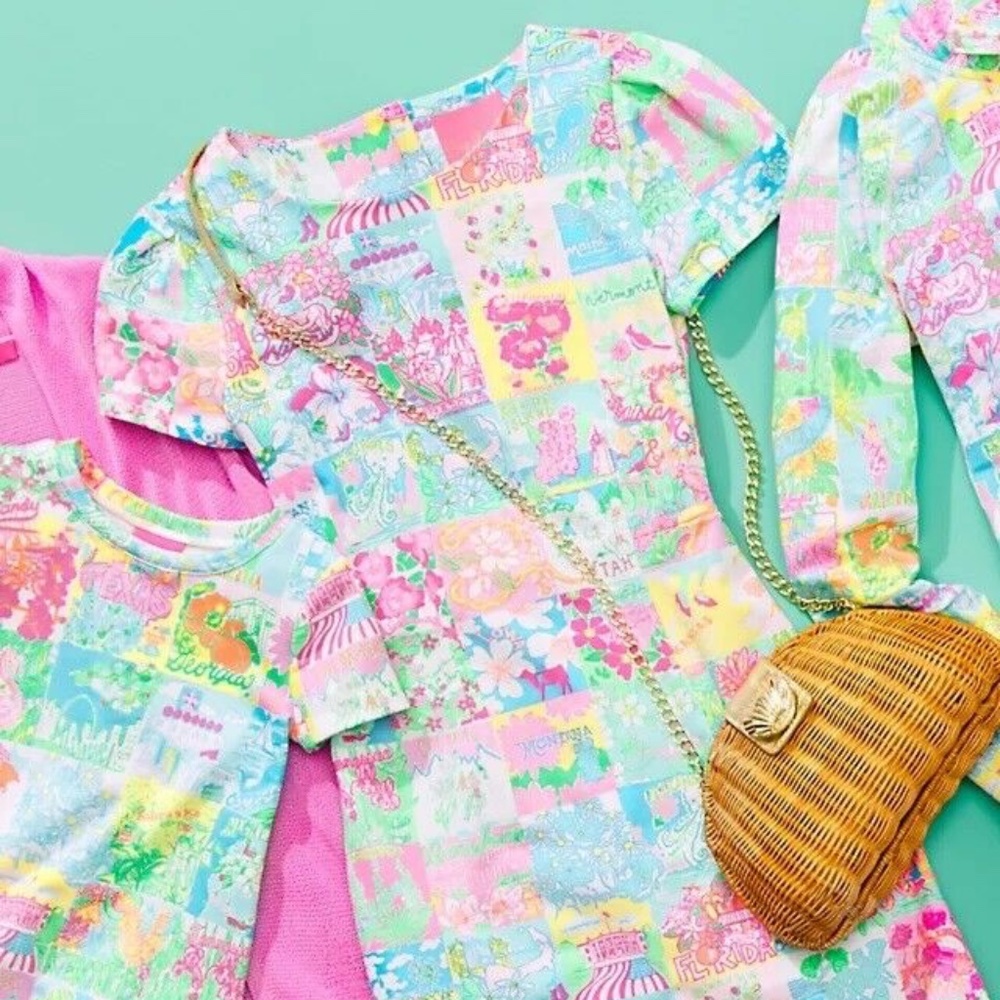 NWOT Lilly Pulitzer Chantal Dress Multi Pop Up Lilly State Of Mind Size Medium